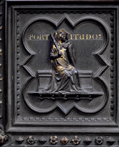 Fortitude, Panel E of the South Doors of the Baptistery of San Giovanni by Andrea Pisano